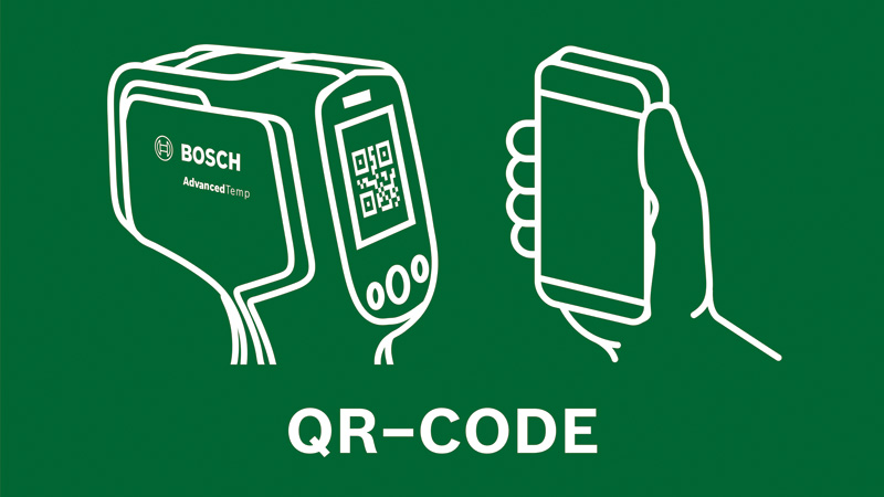 Informace o emisivitě přes QR kód