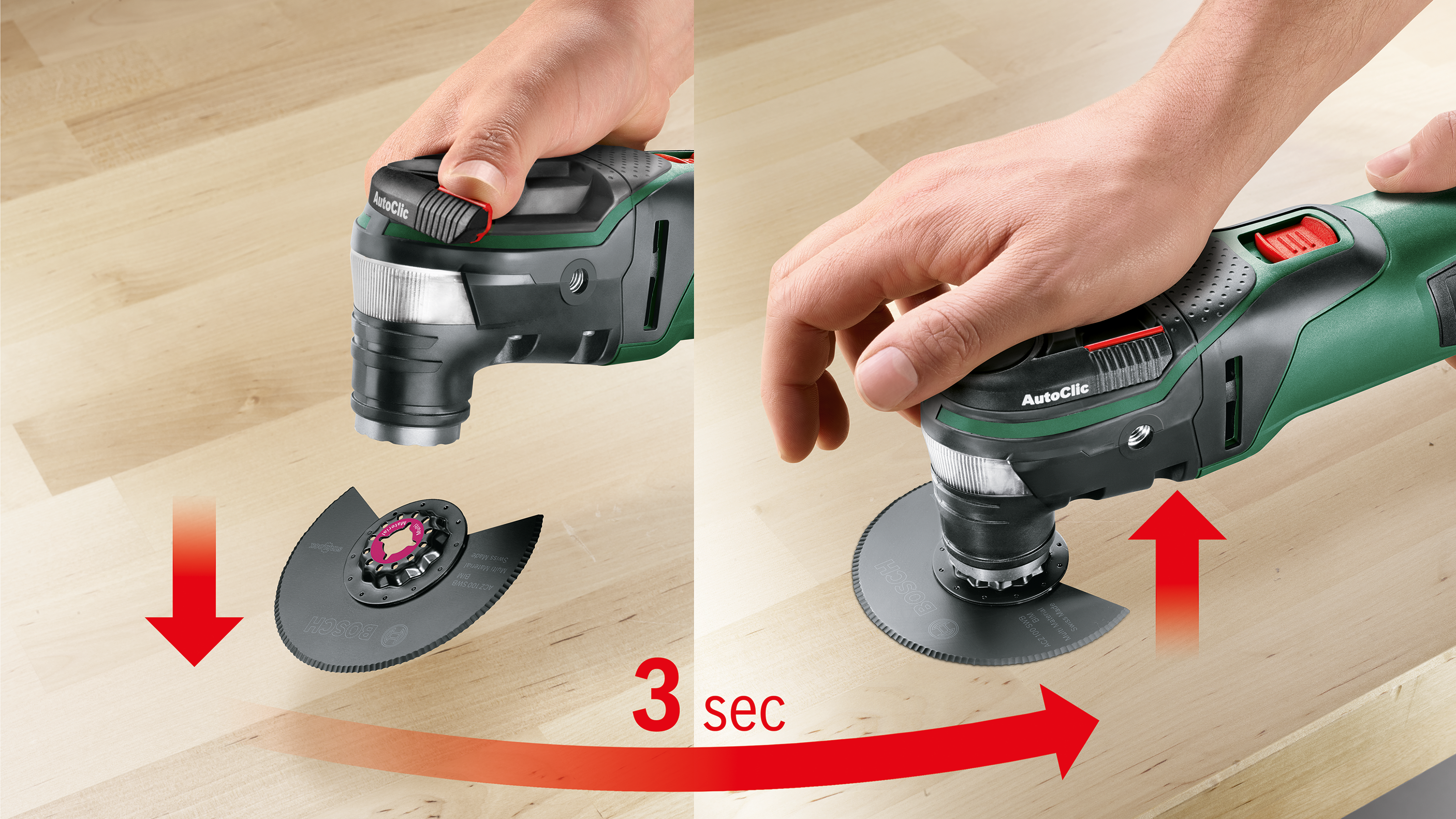 Schimbarea rapidă şi uşoară fără cheie a accesoriului