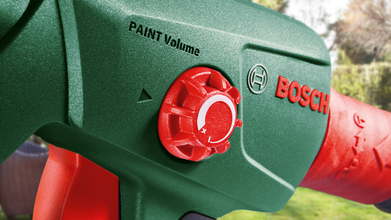 Buton EasySelect pentru o reglare confortabilă a volumului de vopsea